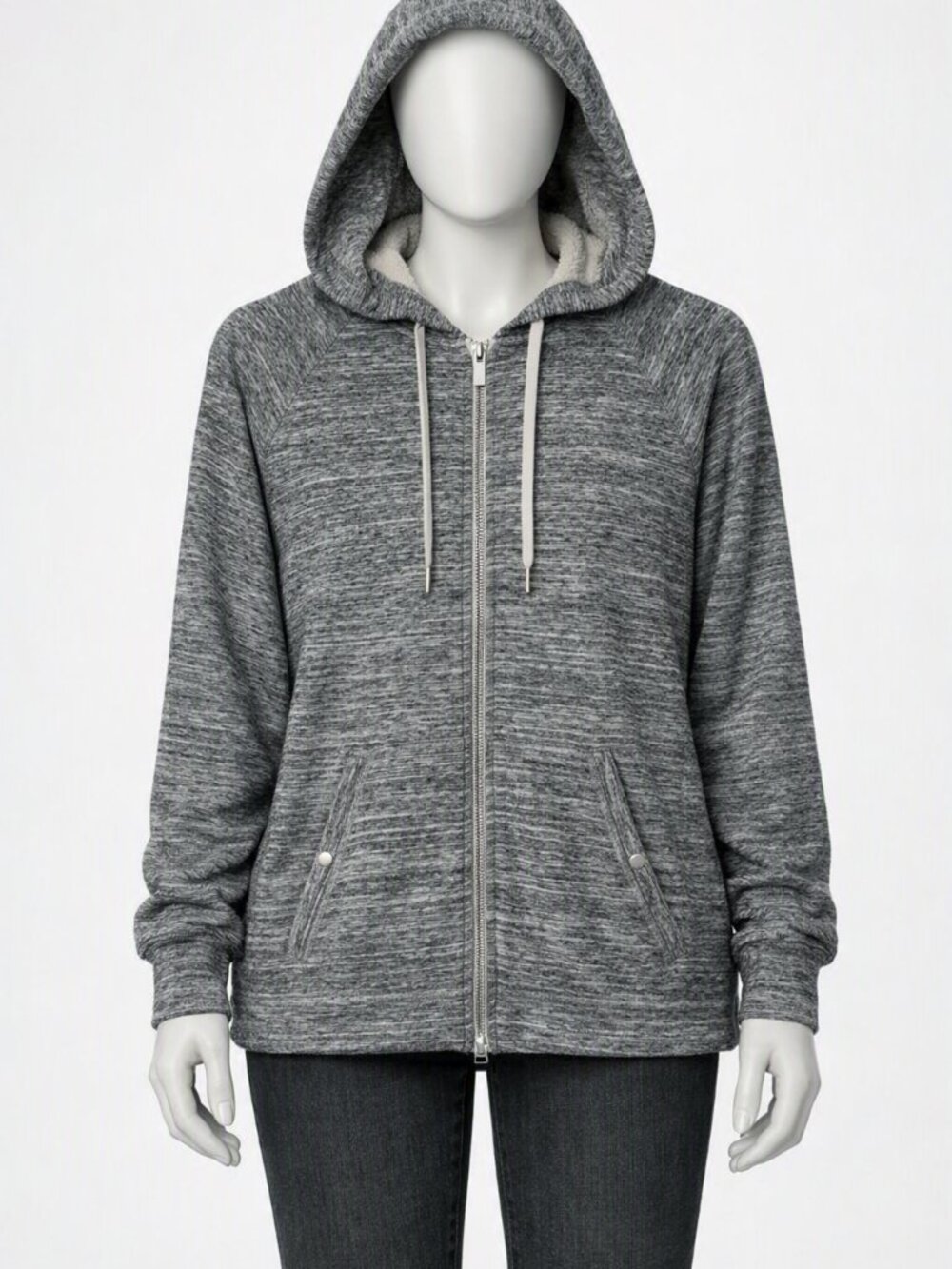 STYLE & CO Heather Gray Full Zip Hoodie Size XL NWOT Lightweight Sweatshirt